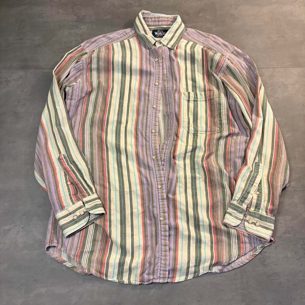 Vintage Woolrich Multicolored Striped Button Up Shirt